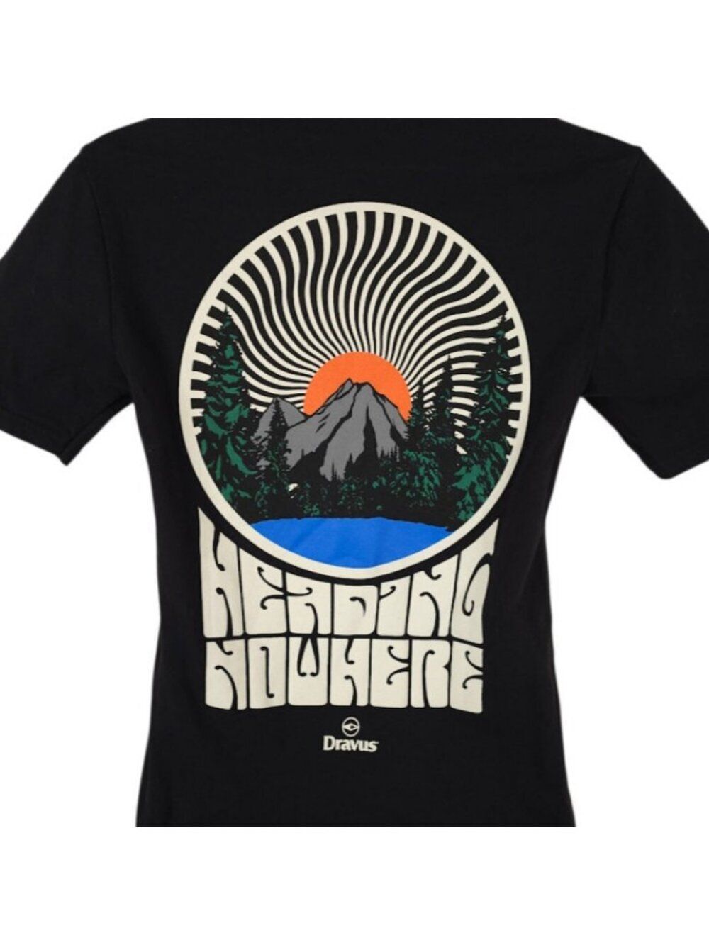 Wilderness T Shirt Mens Size Small Black Heading Nowhere Mountain Sunrise